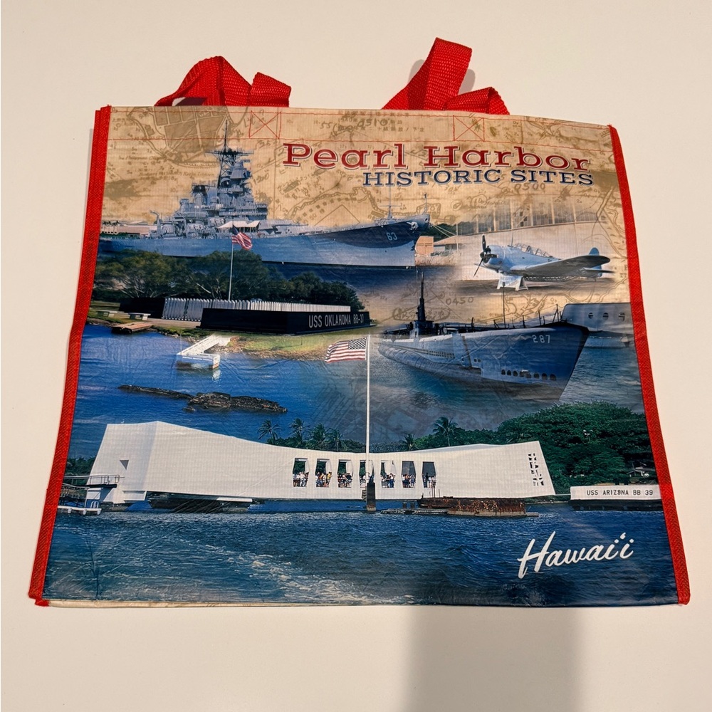 Pearl Harbor Hawaii reusable shopping souvenir bag EUC